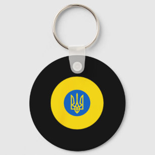 Ukraine Air Force Roundel Ukrainian Uaf Flag Color Keychain