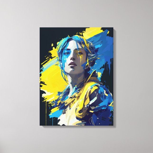 "Ukraine" Alarm. Weep. Pain. Canvas Print (Front)