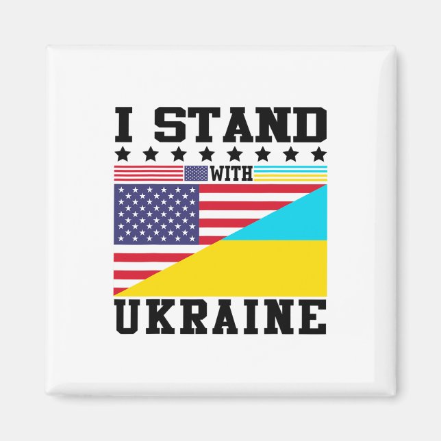 Ukraine American Pride Vintage Retro Ukrainian Fla Magnet (Front)