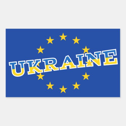 Ukraine and European Union flag design Rectangular Sticker