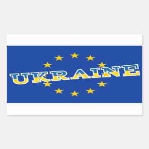 Ukraine and European Union flag design Rectangular Sticker