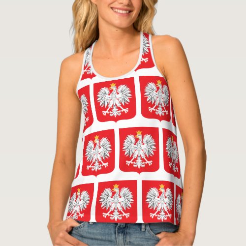 Ukraine and Poland Flag Heart Tank Top