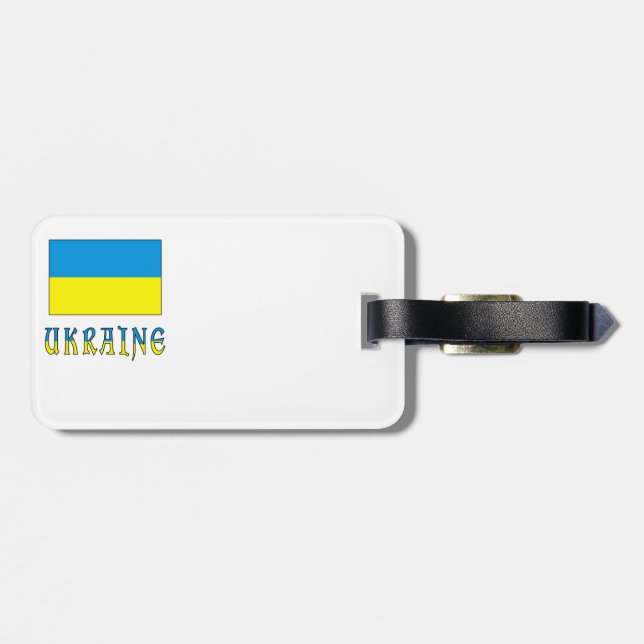 Ukraine and Ukrainian Flag Luggage Tag (Back Horizontal)