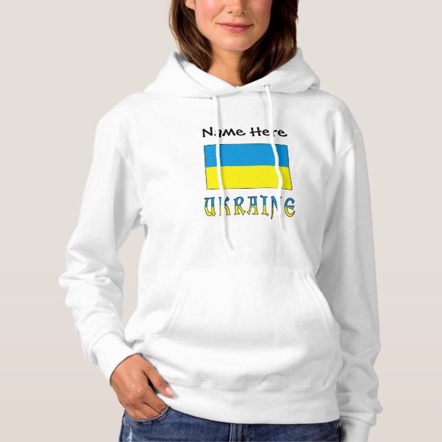 Ukraine and Ukrainian Flag Personalized  Hoodie (Front)