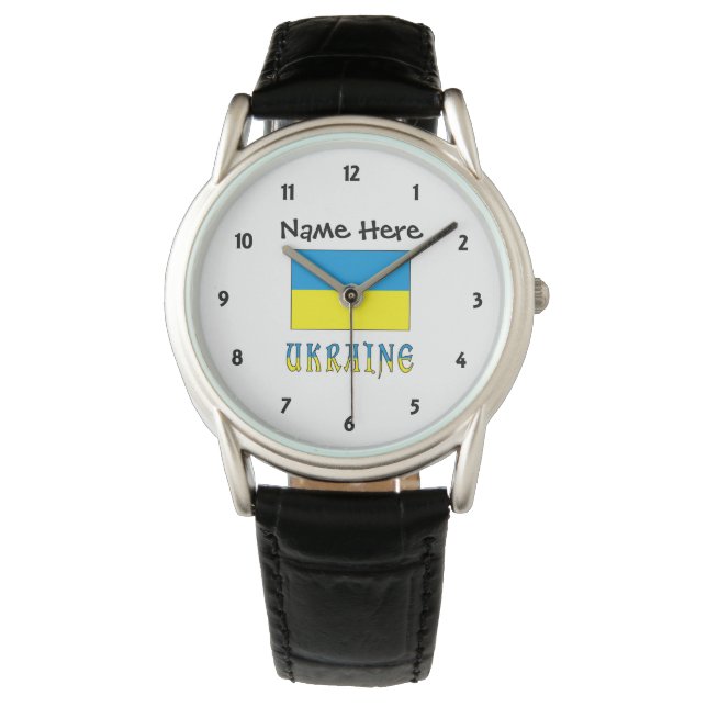 Ukraine and Ukrainian Flag Personalized  Watch (Front)