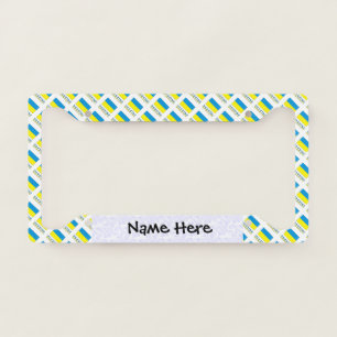 Ukraine and Ukrainian Flag Tiled with Your Name License Plate Frame