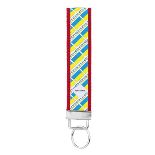 Ukraine and Ukrainian Flag Tiled with Your Name Wrist Keychain