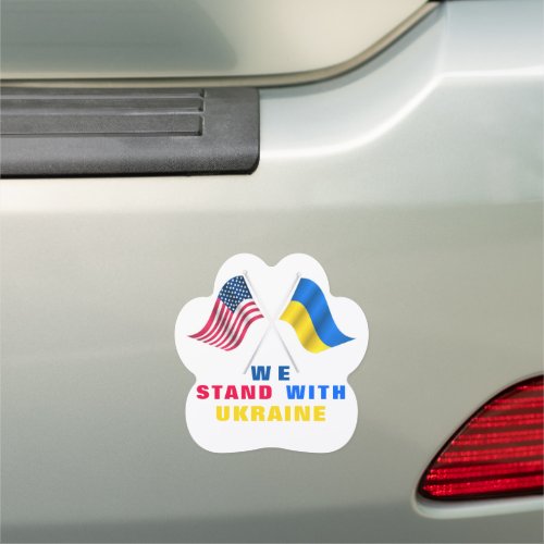 Ukraine and USA Flags Car Magnet _ Support Freedom