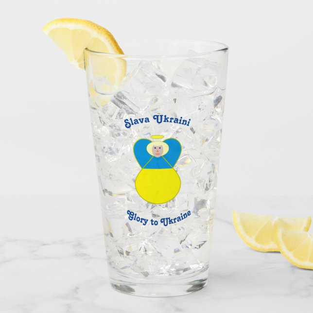 Ukraine Angel Slava Ukraini Glory to Ukraine Glass (Front Ice)