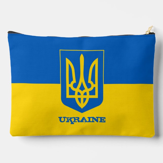 Ukraine bag, Tryzub, Ukrainian flag Accessory Pouch (Back)