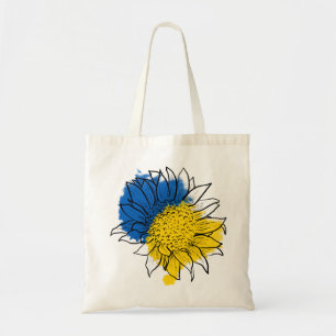 Ukraine Blue and Yellow Sunflower Support Tote Bag