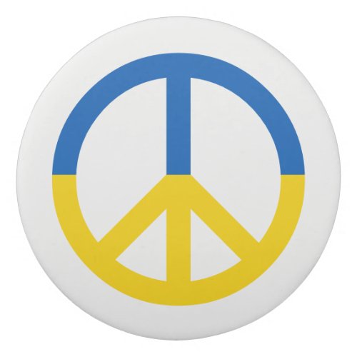 Ukraine Blue Yellow Flag Colors Peace Symbol Sign Eraser