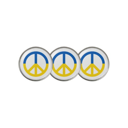 Ukraine Blue Yellow Flag Colors Peace Symbol Sign Golf Ball Marker