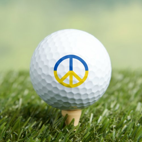 Ukraine Blue Yellow Flag Colors Peace Symbol Sign Golf Balls