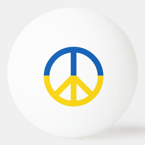 Ukraine Blue Yellow Flag Colors Peace Symbol Sign Ping Pong Ball