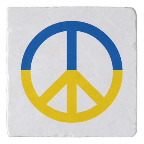 Ukraine Blue Yellow Flag Colors Peace Symbol Sign Trivet