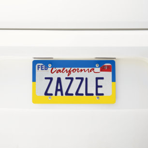 Ukraine blue yellow flag license plate frame