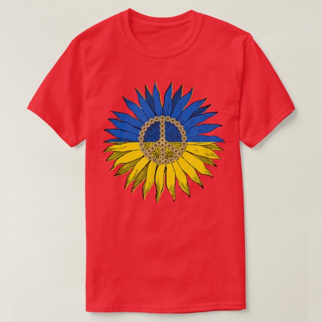 Ukraine blue yellow sunflower support peace novelt T-Shirt (Design Front)