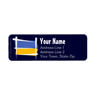 Ukraine Brush Flag Label