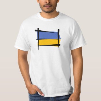 Ukraine Brush Flag T-shirt by representshop at Zazzle