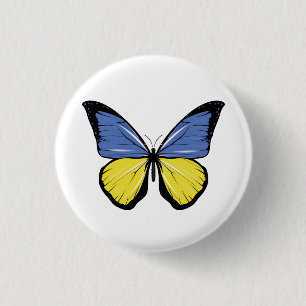 Ukraine Butterfly Flag Button
