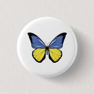 Ukraine Butterfly Flag Button