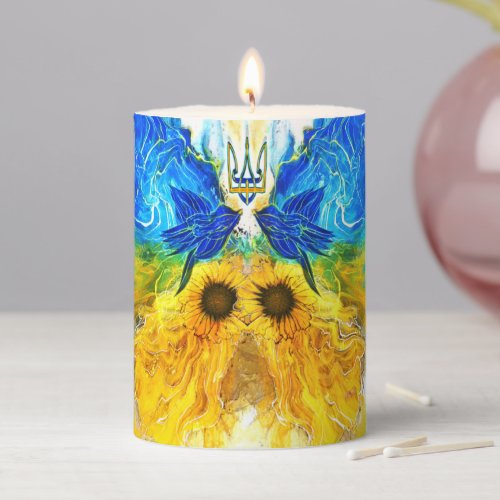 Ukraine Butterfly Pillar Candle