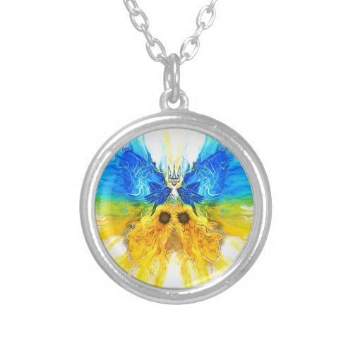 Ukraine Butterfly Silver Plated Necklace