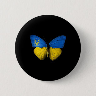 Ukraine Butterfly Ukraine Ukrainian Flag Love Ukr Button