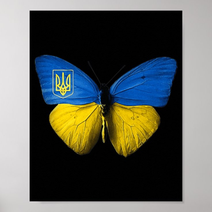Ukraine Butterfly Ukraine Ukrainian Flag Love Ukr Poster Zazzle