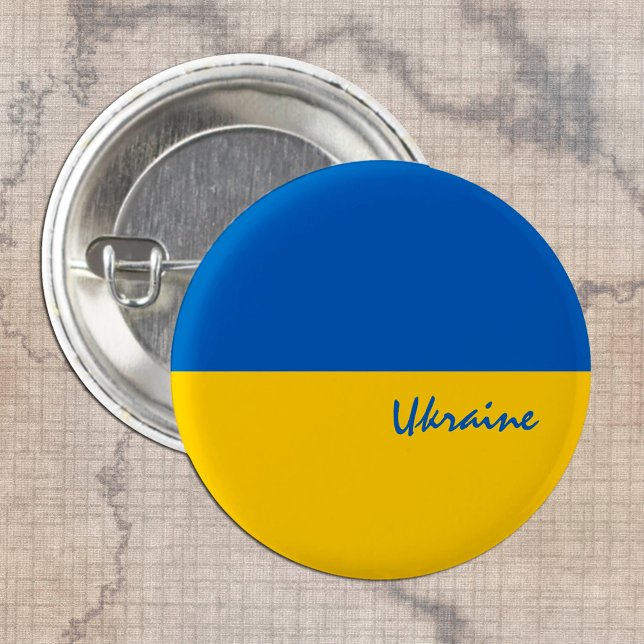 Ukraine button, patriotic Ukrainian Flag fashion Button (Creator Uploaded)