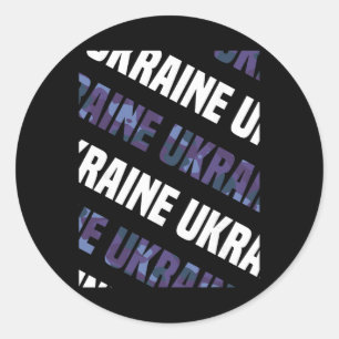 Ukraine Camo Pattern Purple Camouflage Classic Round Sticker