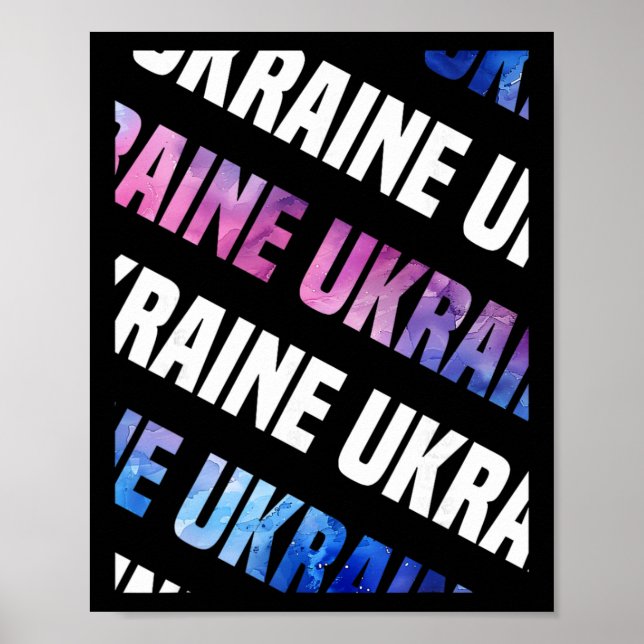 Ukraine Camo Pattern Watercolor Camouflage  Poster (Front)