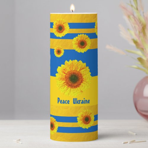 Ukraine Candle  Sunflower Ukrainian Flag  Peace