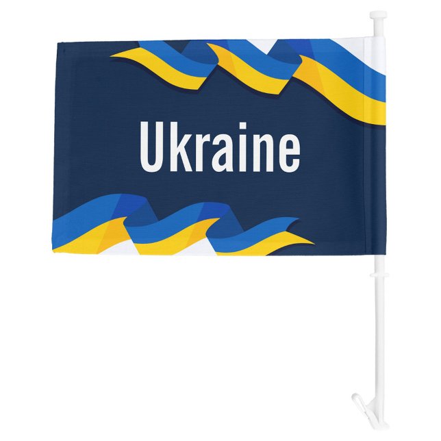 Ukraine  car flag (Front of Ukraine Car Flag!)