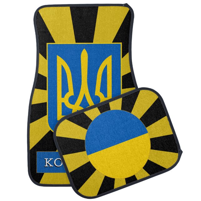 Ukraine Car Floor Mat & Ukrainian Flag / Patriots (Set)