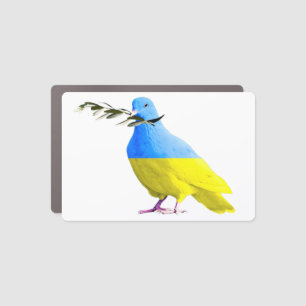 Ukraine Car Magnet Peace Dove Ukrainian Flag