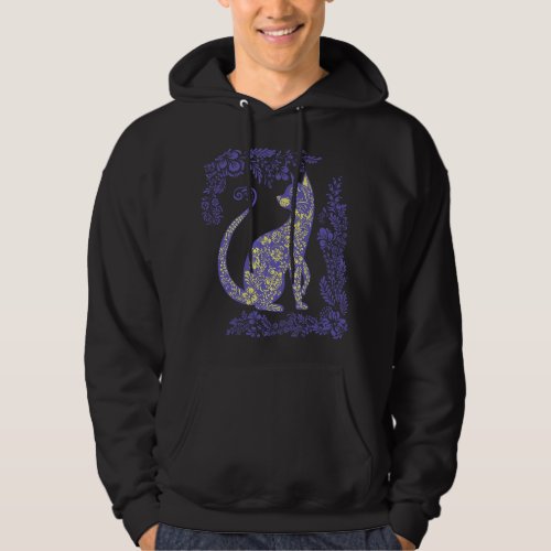 Ukraine Cat Cute Floral Vintage Ukrainian Vyshyvan Hoodie