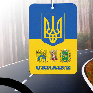 Ukraine cities Car Air Freshener, Ukrainian Flag Freshener