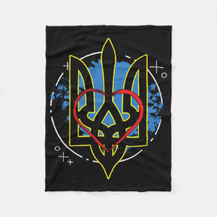 Ukraine Coat Arms Of Ukraine Cossack Ukrainian Fleece Blanket