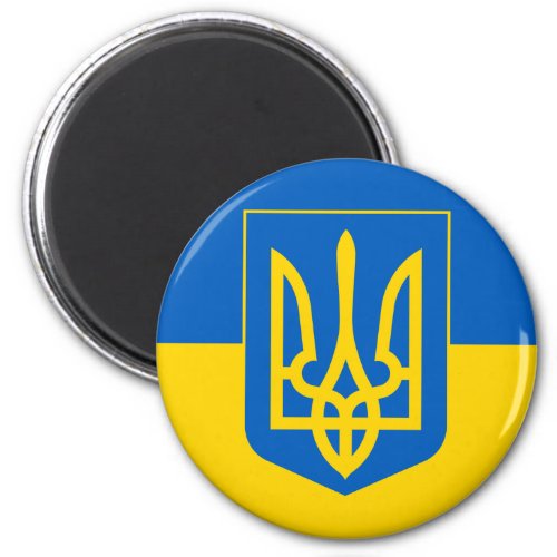 UKRAINE Coat of Arms and Flag Magnet