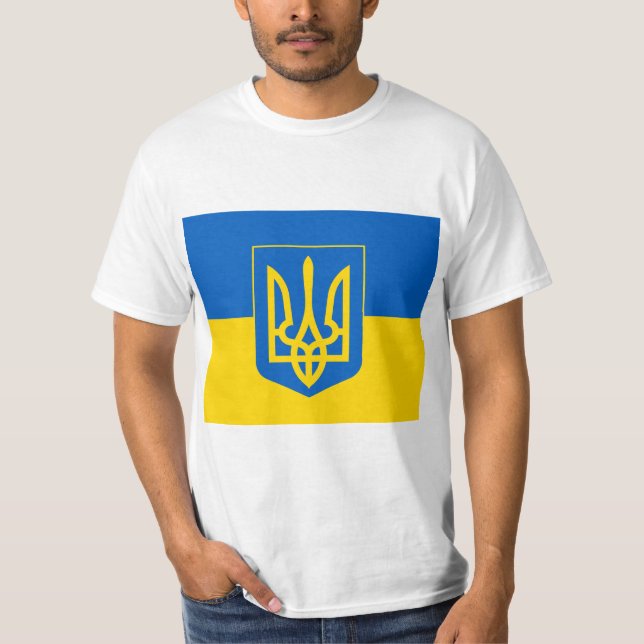 UKRAINE Coat of Arms and Flag T-Shirt (Front)