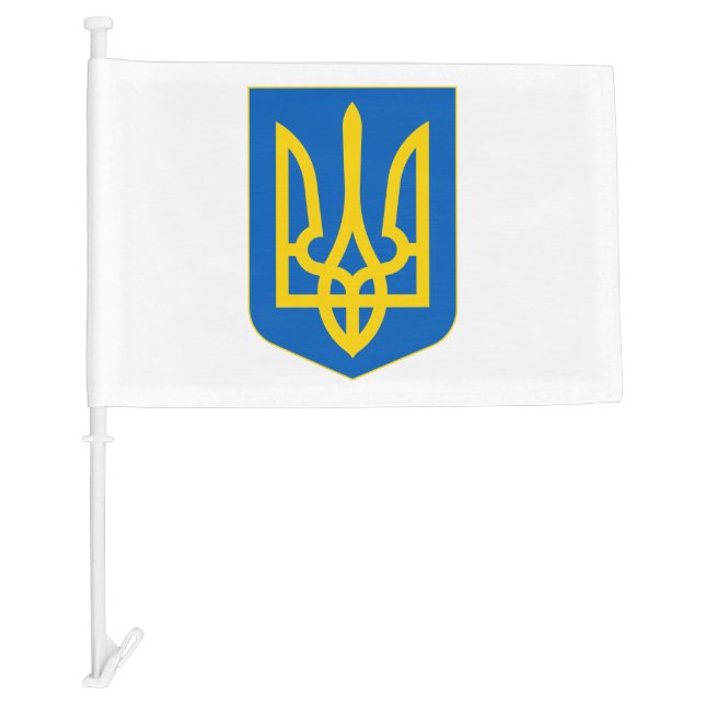 Ukraine Coat of Arms Car Flag (Front)