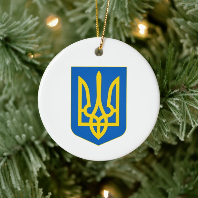 Ukraine Coat of Arms Ceramic Ornament (Tree)