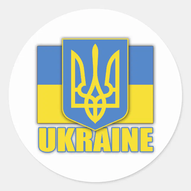 Ukraine Coat of Arms Classic Round Sticker | Zazzle