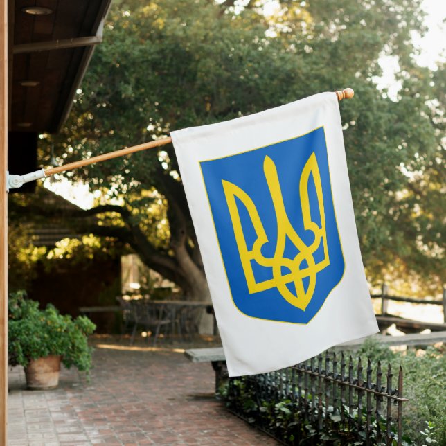 Ukraine Coat of Arms House Flag (In SItu)