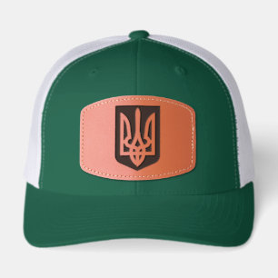 Ukraine Coat of Arms Leather Patch Hat