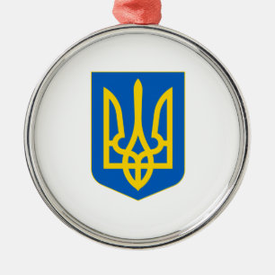 Ukraine Coat of Arms Metal Ornament