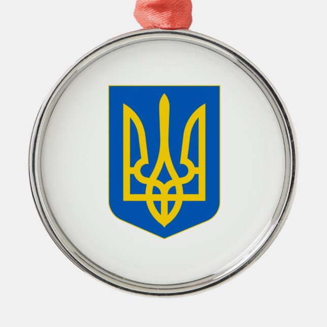 Ukraine Coat of Arms Metal Ornament (Front)