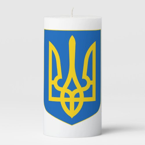 Ukraine Coat of Arms Pillar Candle